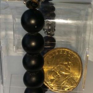 Jewelry - Men's Sterling silver oxidized 10mm beads black Ti Jewelry - Men's Sterling silver oxidized 10mm beads black Ti